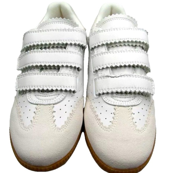 Silent D Shoes - NEW SILENT D Womens Seena Sneakers Hook & Loop Low-Top Suede Toe White